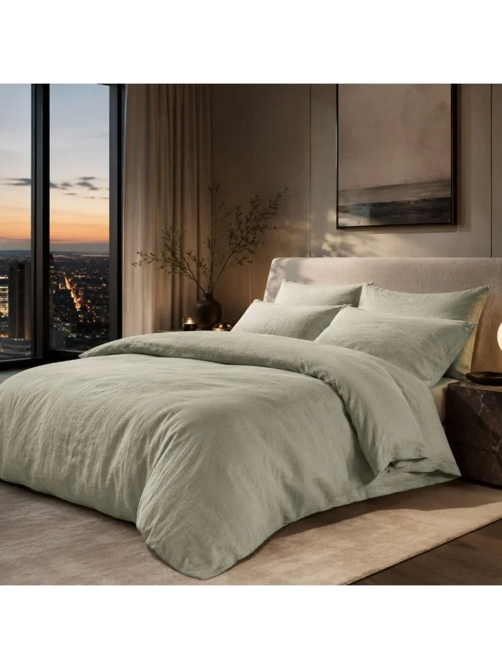 S15 | Quince European Linen Duvet Cover Full Queen Sage (retired) NWOT